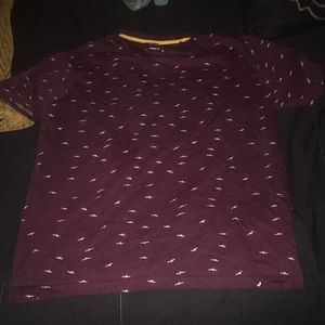 Denim & flower Maroon Eagle shirt